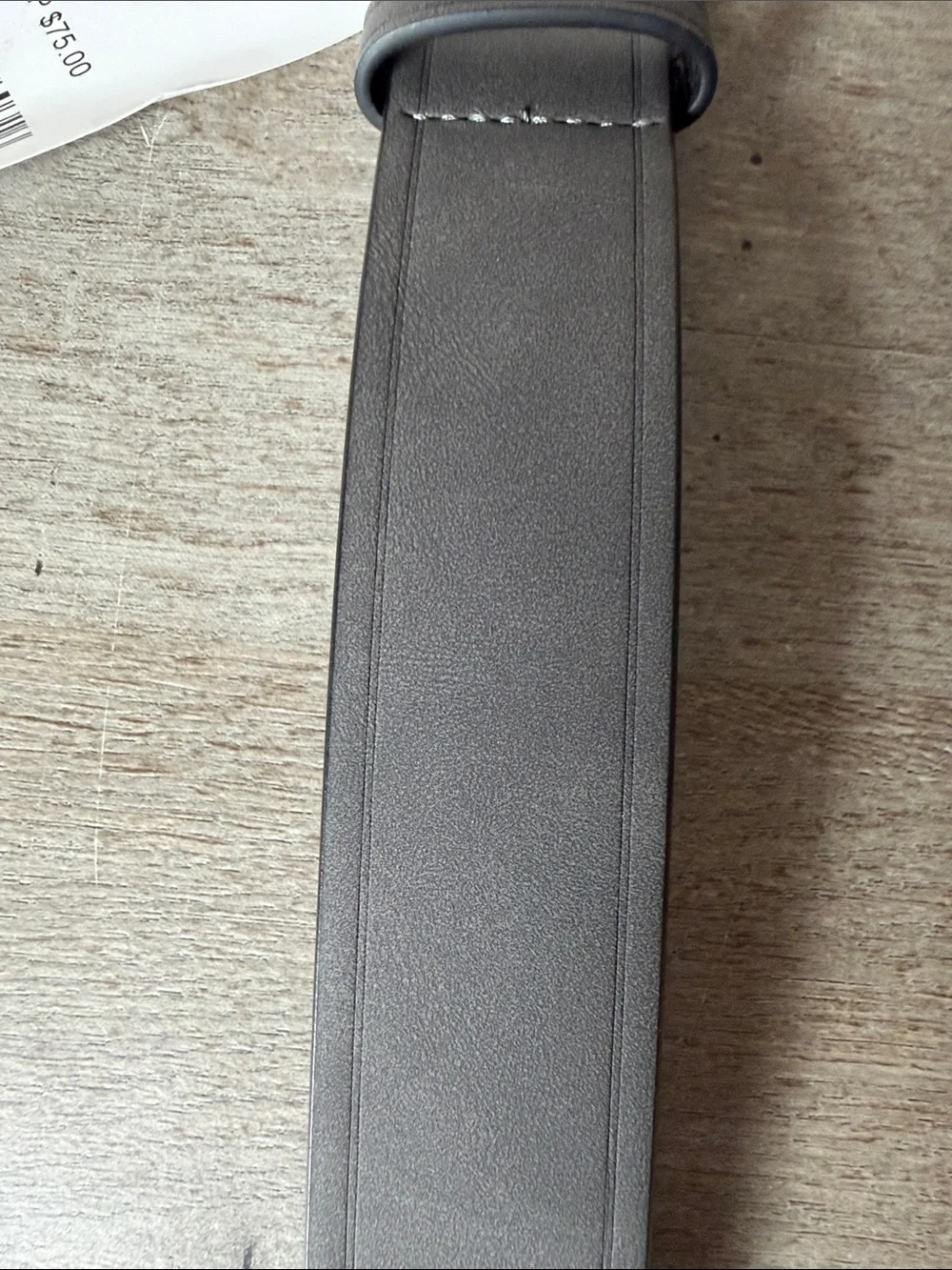 Men's Status Grey Leather Belt with Silver Buckle